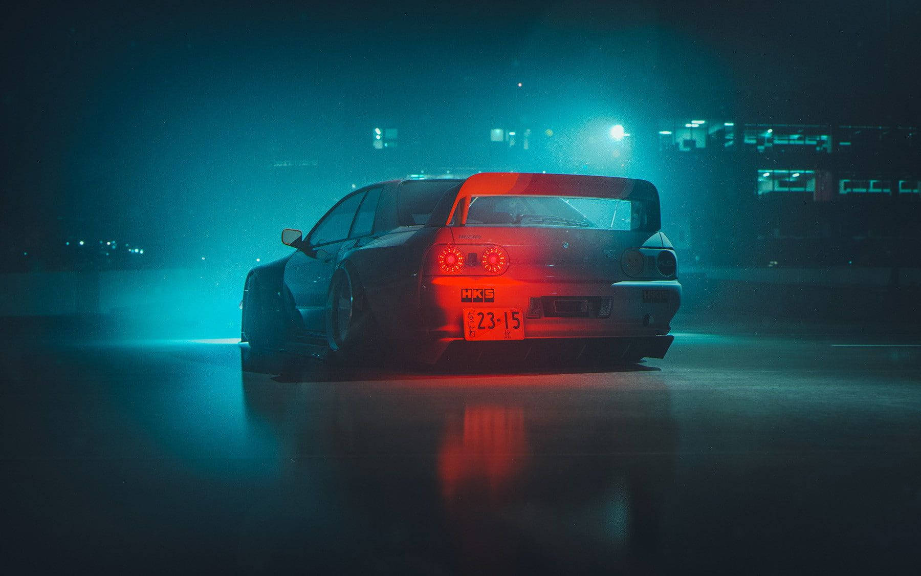 Teal And Red JDM Car Wallpaper