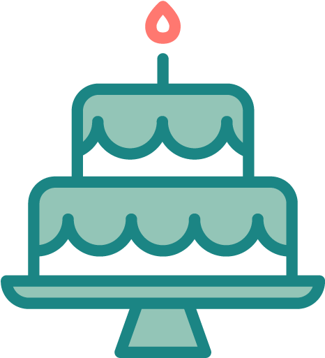 Teal Birthday Cake Icon PNG