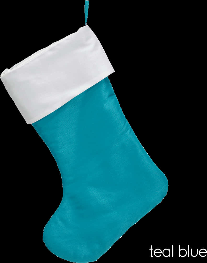 Teal Blue Christmas Stocking PNG