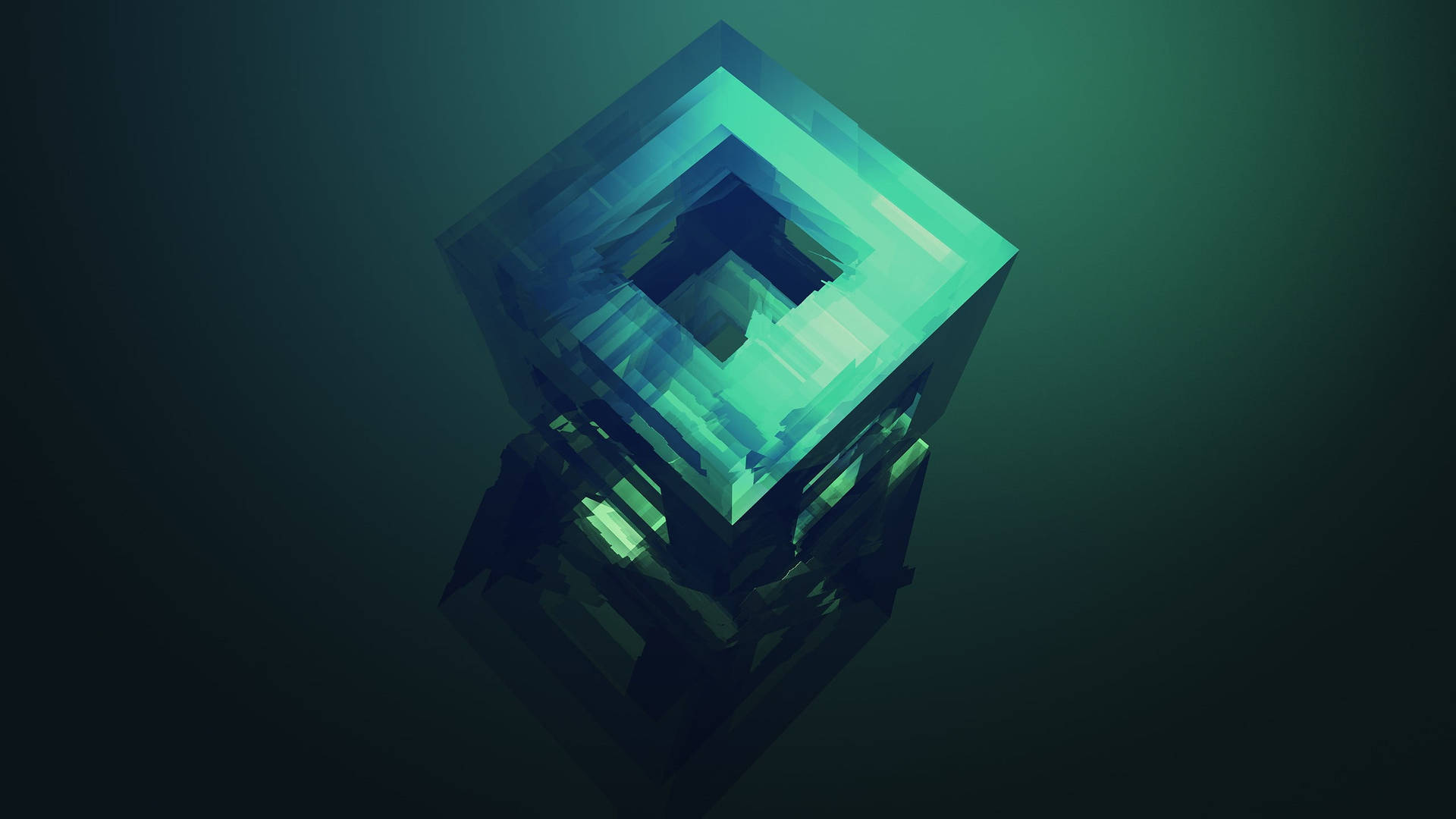 Teal Cube Vector Art