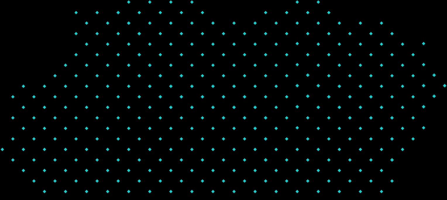 Teal Dots Black Background Pattern PNG