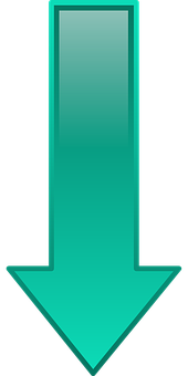 Teal Down Arrow Graphic PNG