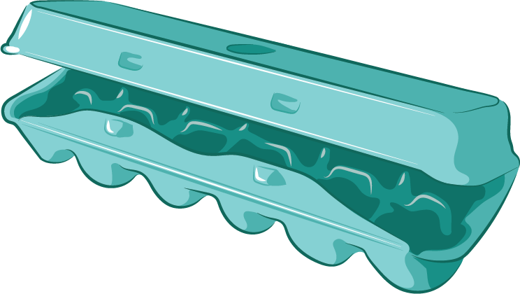 Teal Egg Carton Closed PNG