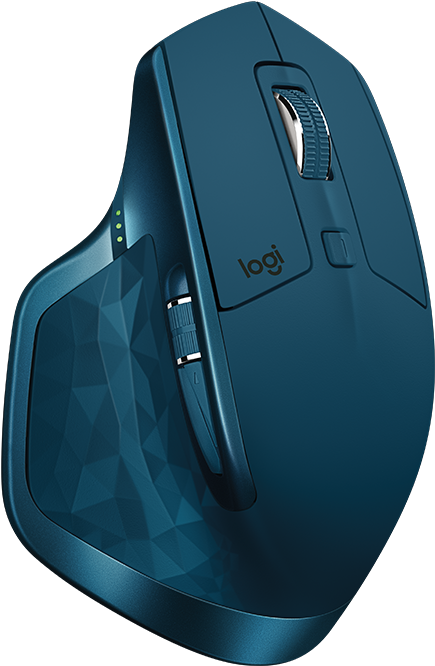 Teal Ergonomic Wireless Mouse PNG