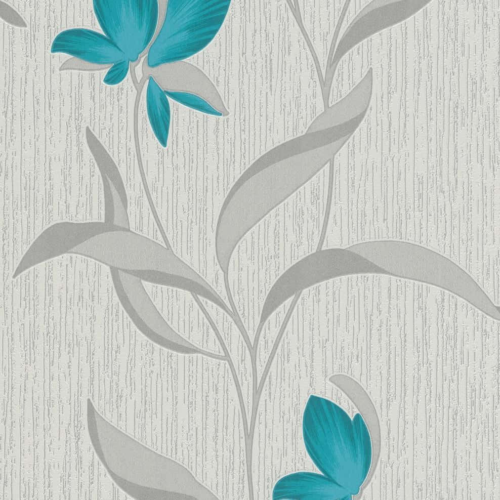 Colorful Teal Flower Wallpaper