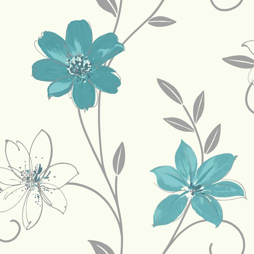 A Delicate Teal Flower Adorning A Natural Garden Wallpaper