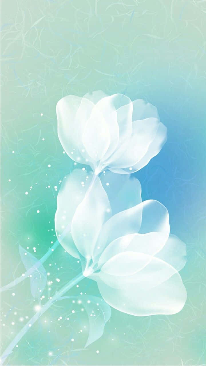 Image  A beautiful teal flower blooming in the sunlight Wallpaper