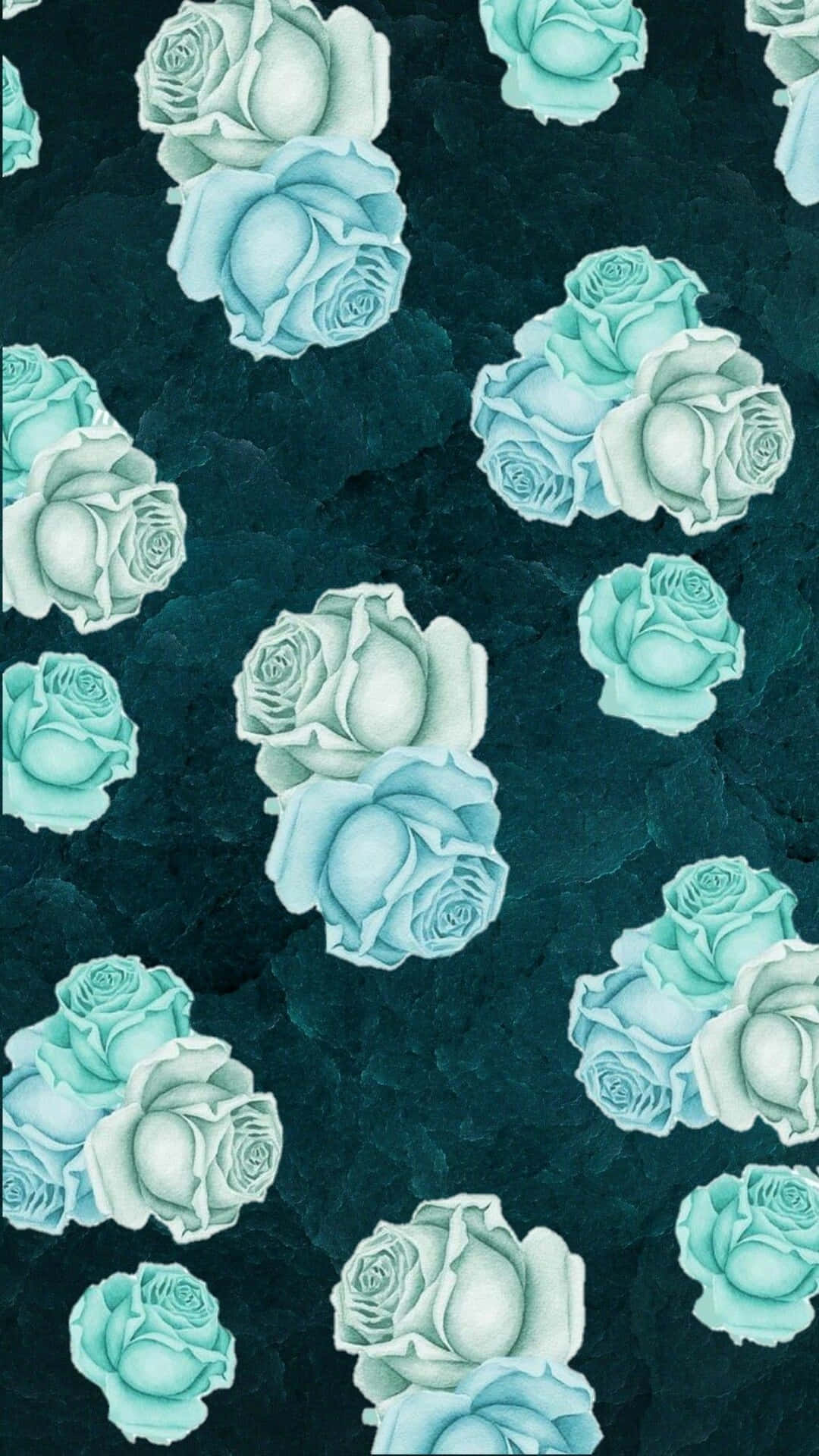 "A Vibrant Teal Flower Gently Blooms" Wallpaper