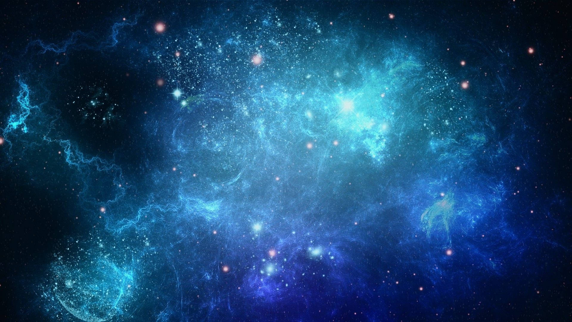 Teal Galaxy Background