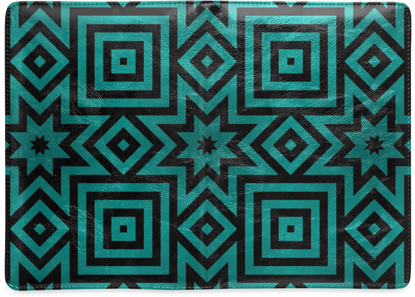 Teal Geometric Pattern Clutch PNG