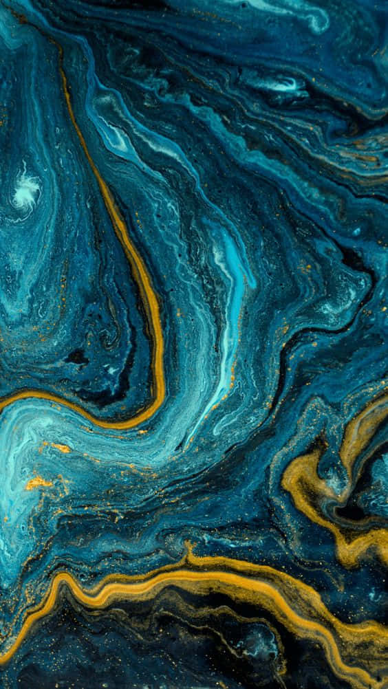 Teal Gold Marble Texture Wallpaper