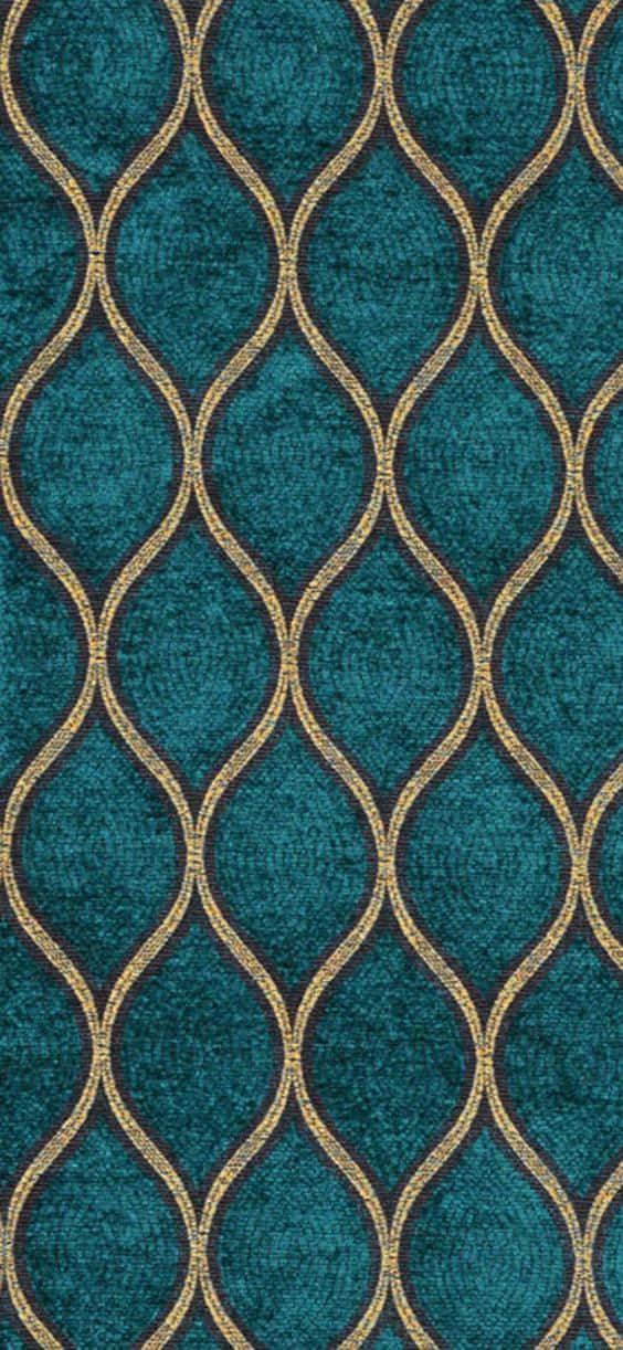 Teal Gold Wavy Pattern Texture Wallpaper