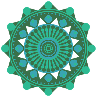 Teal_ Green_ Mandala_ Art PNG