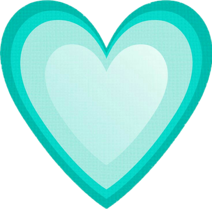 Teal Heart Graphic PNG