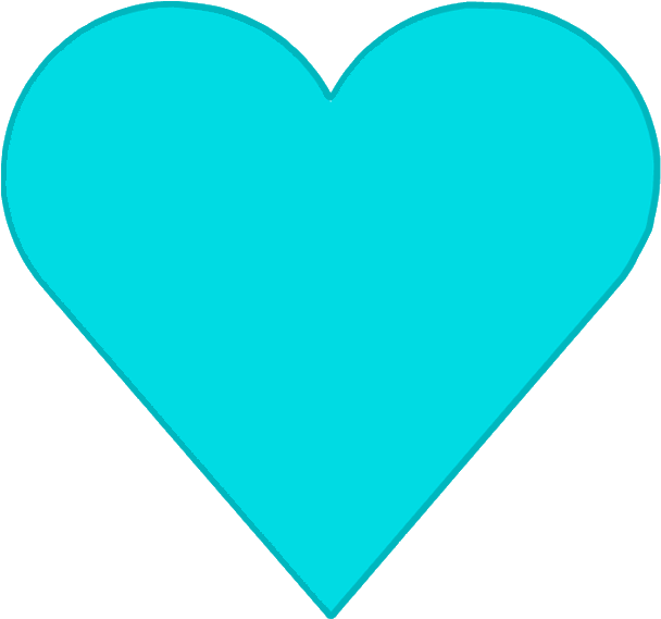 Teal Heart Graphic PNG