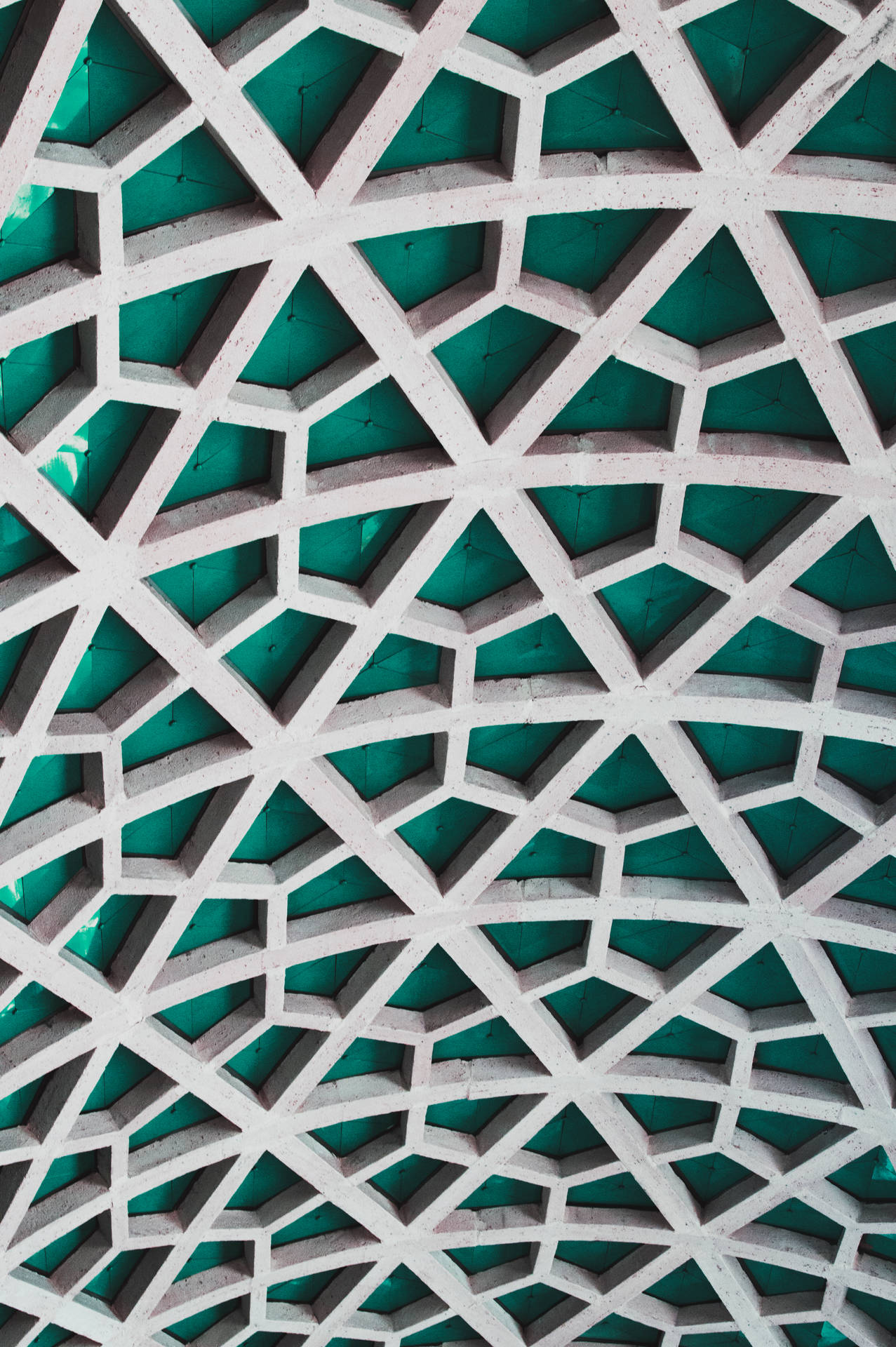 Teal Hexagon Pattern Wallpaper