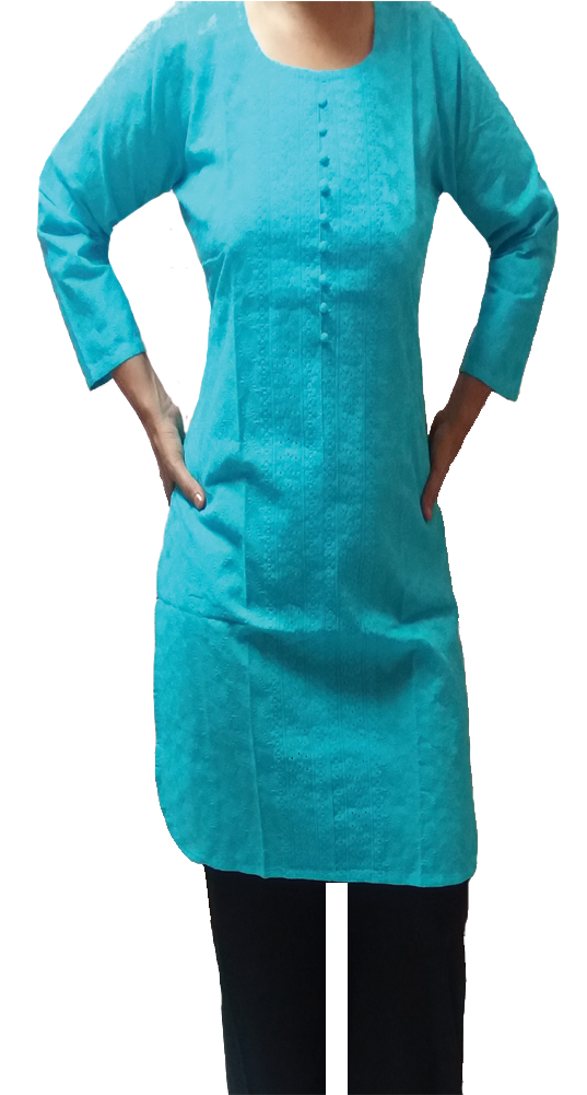 Teal Kurti Traditional Wear PNG