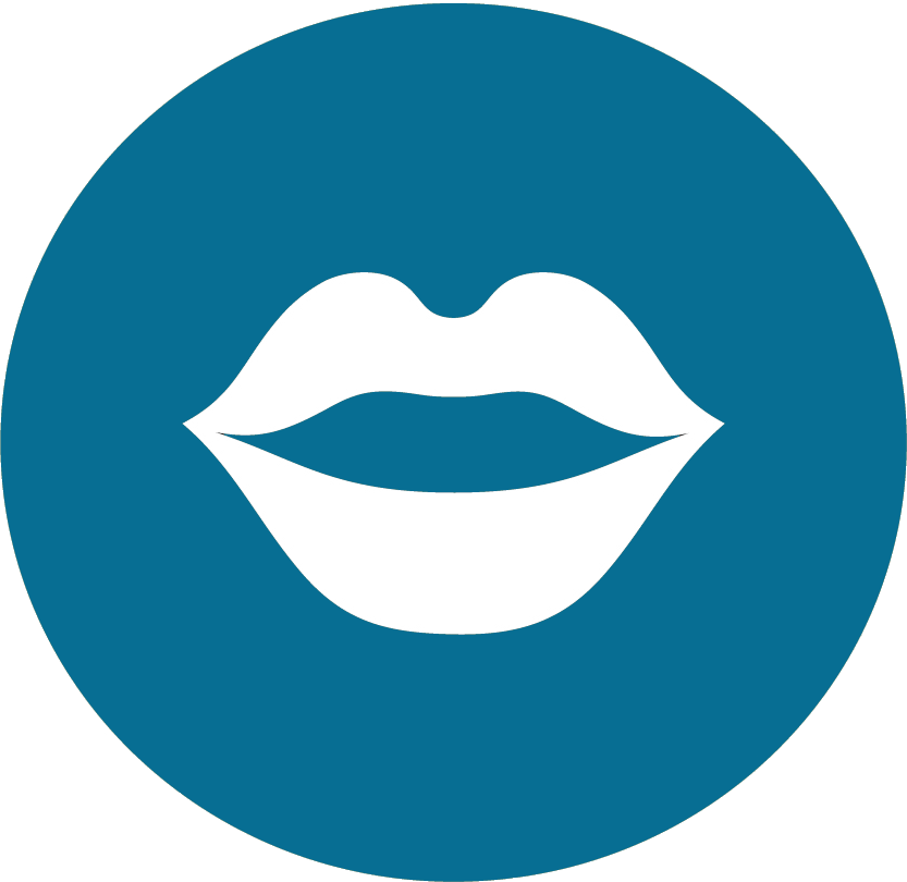 Teal Lips Icon PNG