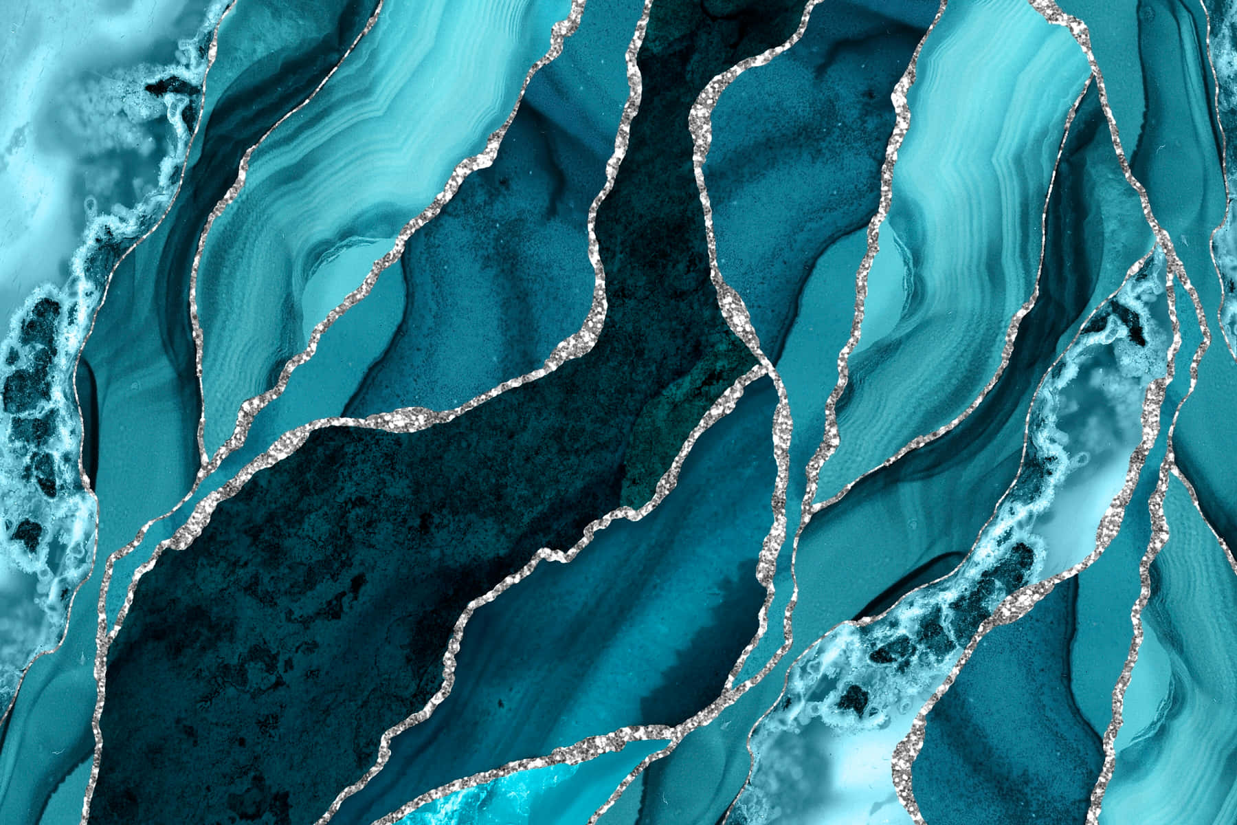 Abstract Teal Marble Masterpiece Wallpaper