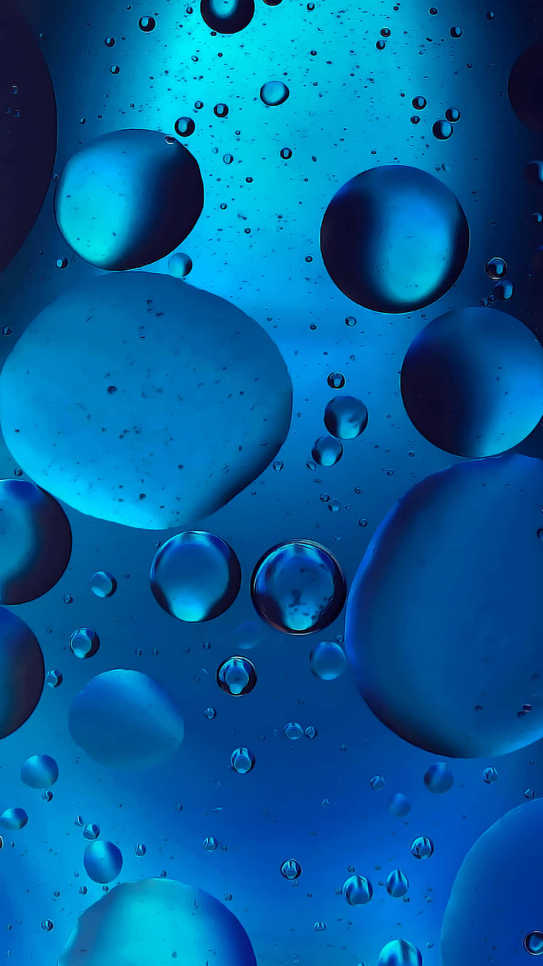 Blue Water Drops On A Blue Background Wallpaper