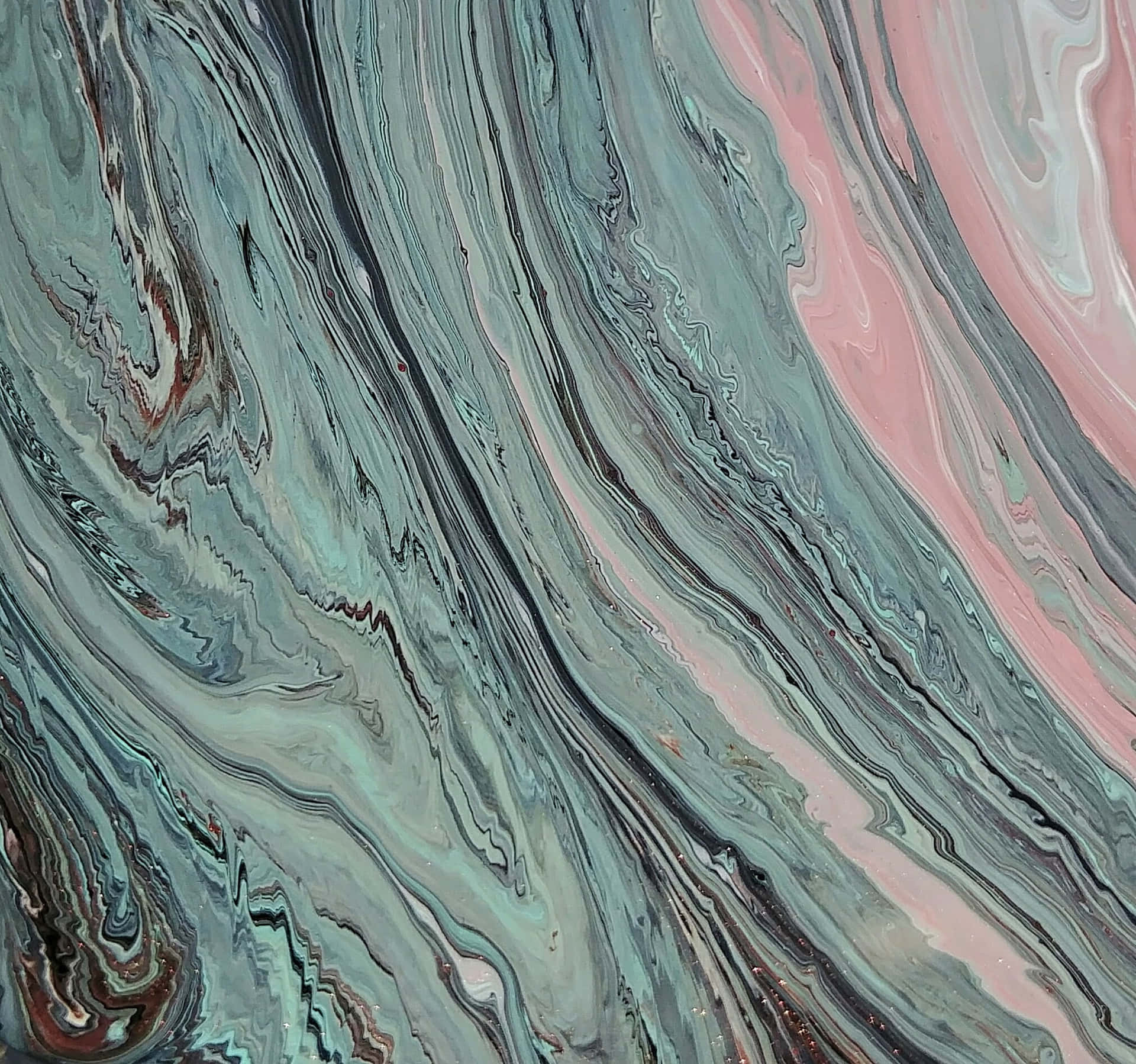 Einenahaufnahme Einer Pink- Und Grün Gemaserten Oberfläche Wallpaper