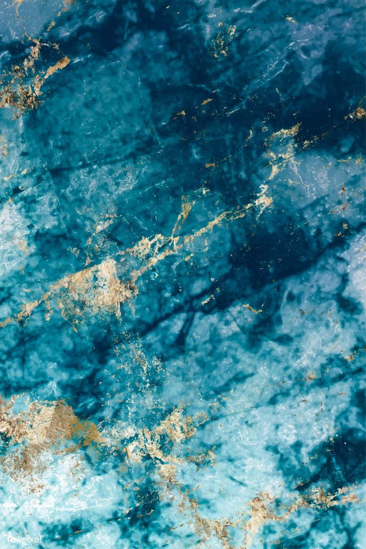 Einhintergrund Mit Blauen Und Goldenen Marmorstrukturen Wallpaper