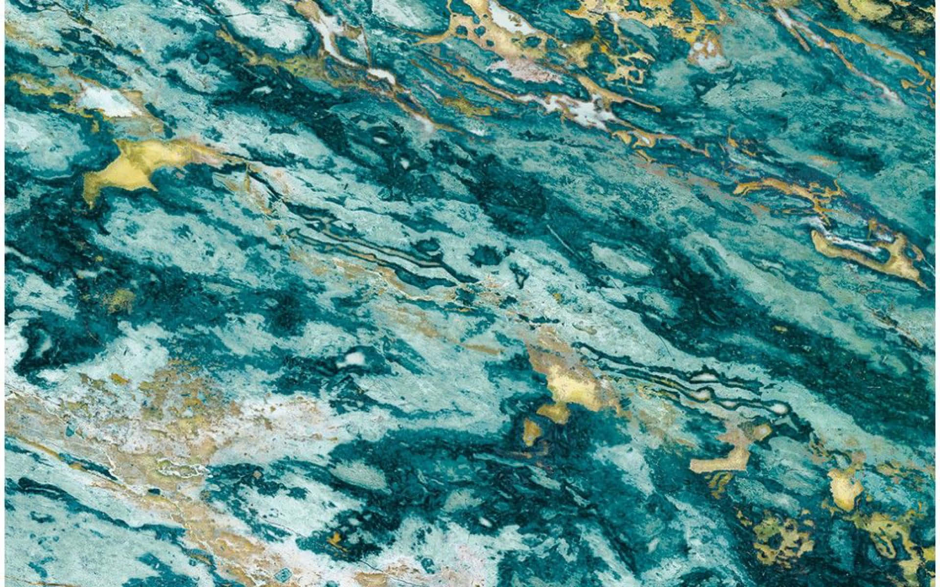 A Green Marble With Gold And Blue Swirls Wallpaper
