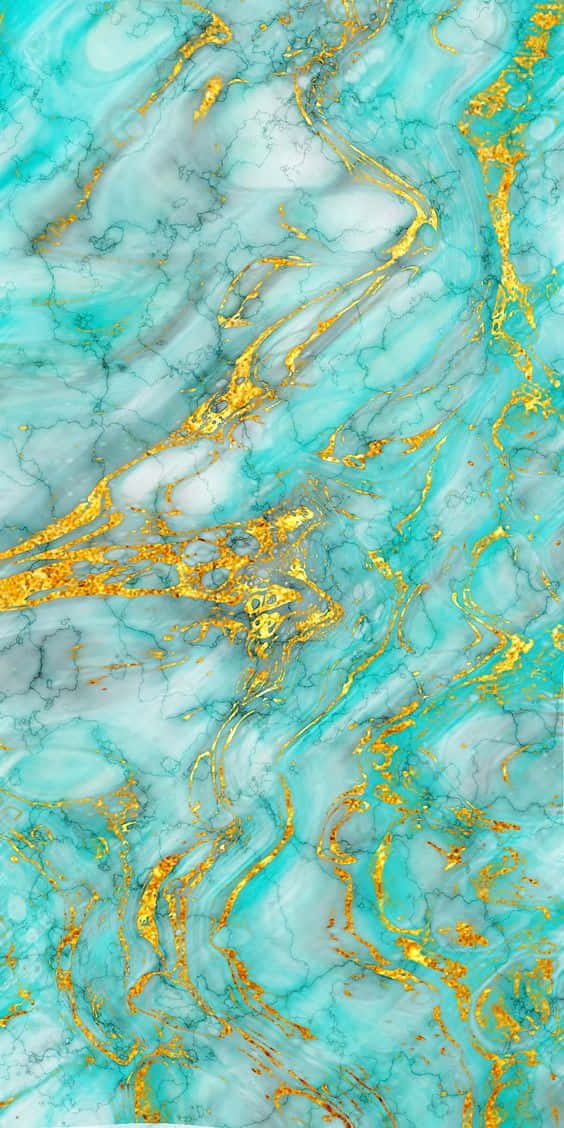 Abstract Teal Marble Quilted Pattern Wallpaper