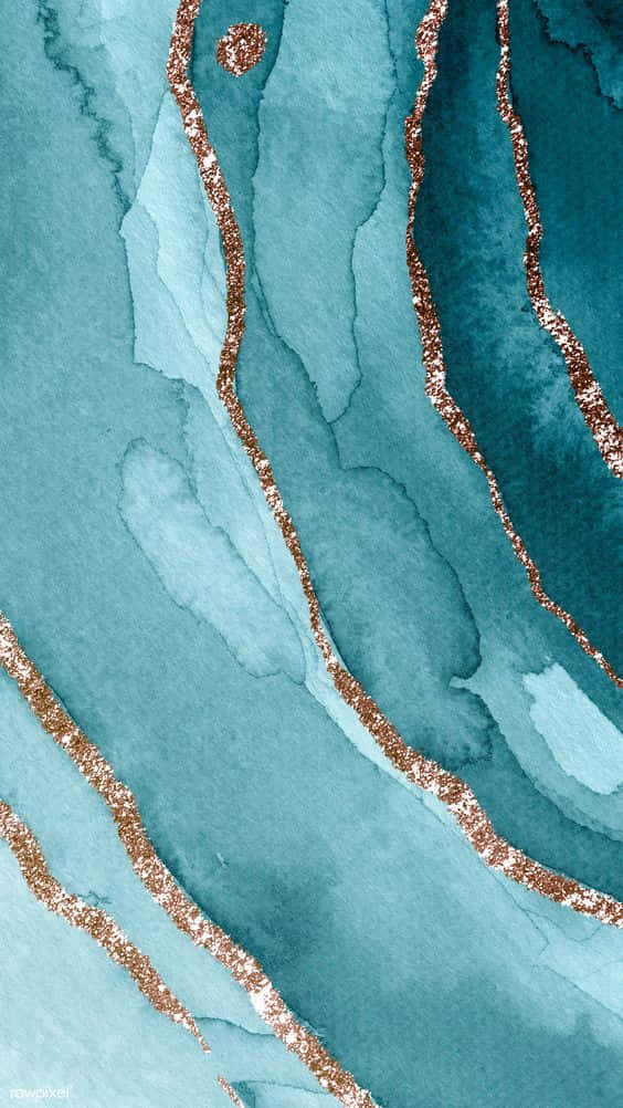 Richly textured teal marble Wallpaper
