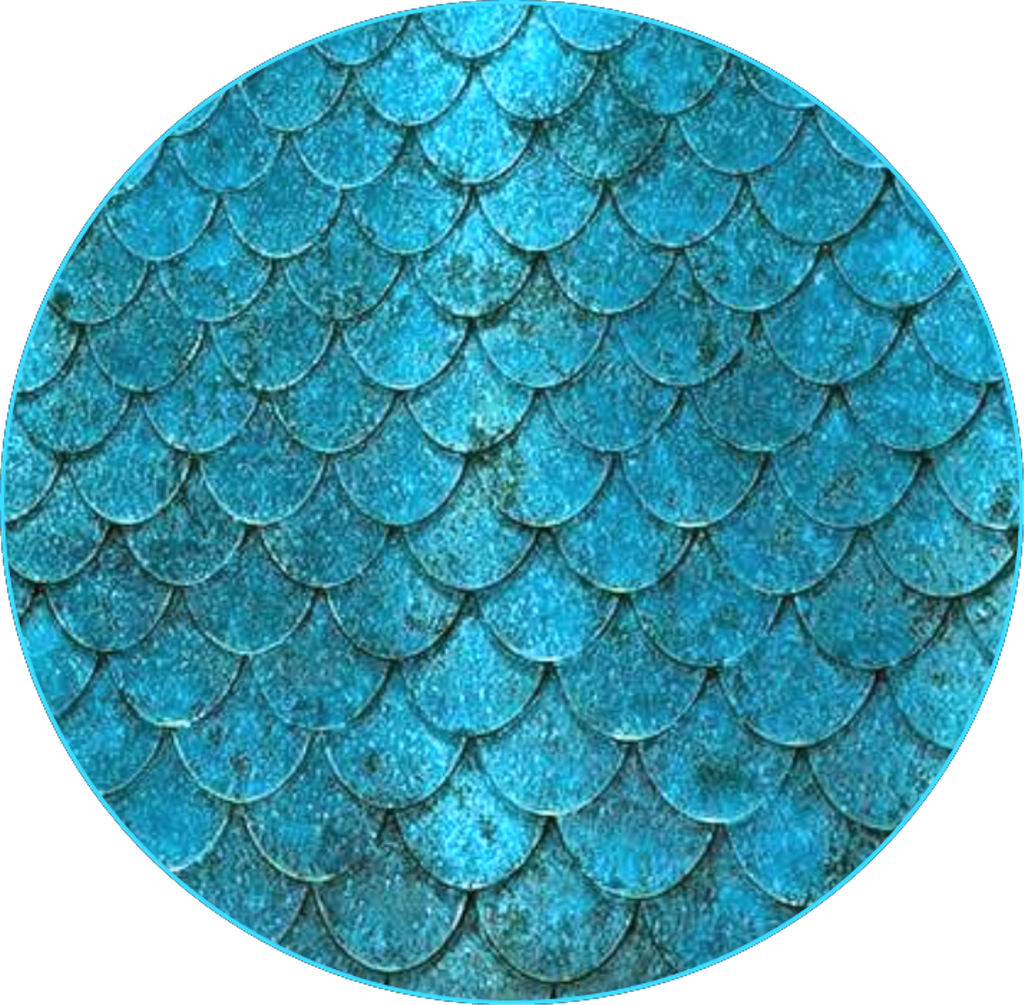 Teal Mermaid Scale Pattern PNG