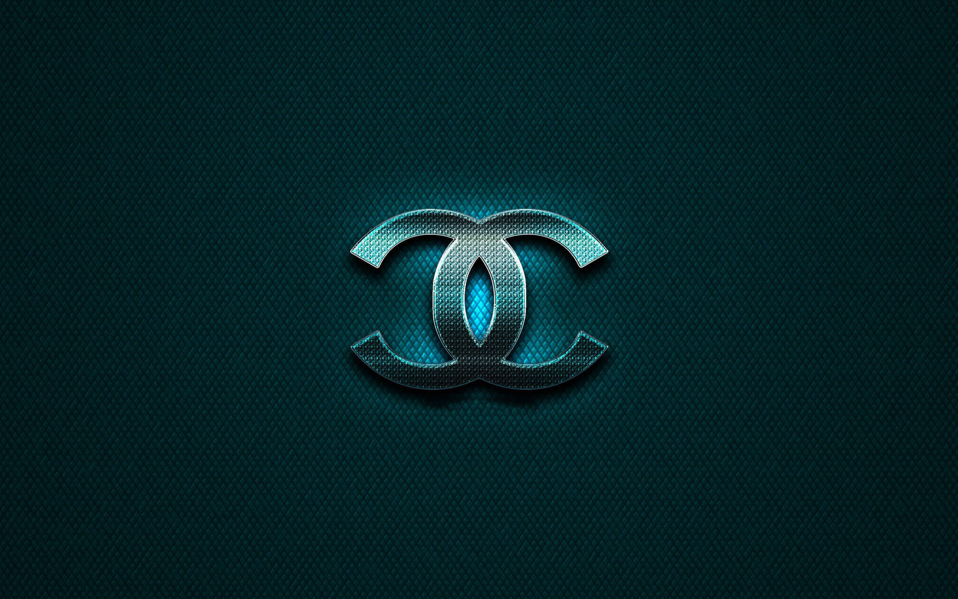 Logo Chanel Metallizzato Verde Acqua Sfondo