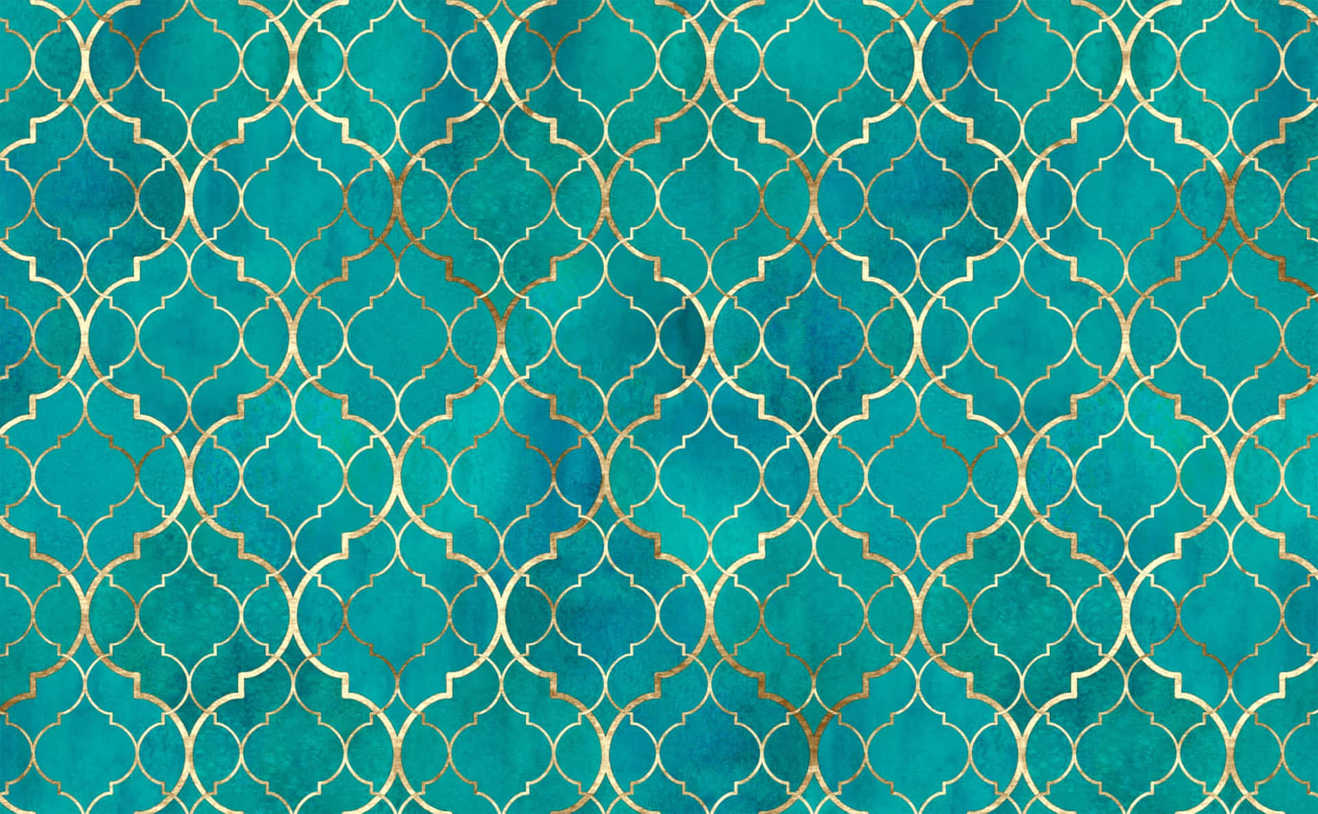 Teal Moroccan Tile Pattern Wallpaper