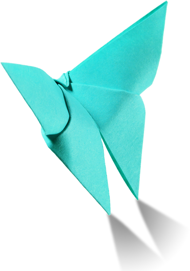 Teal Origami Butterfly PNG