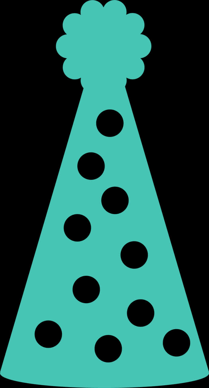 Teal Party Hatwith Polka Dots PNG