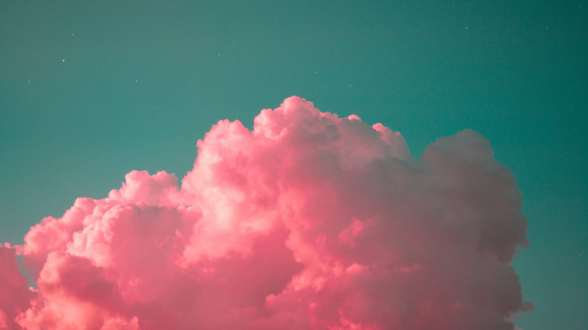 Titoloincantevole Nuvola Rosa Avvolta In Un Cielo Turchese Rigoglioso Sfondo