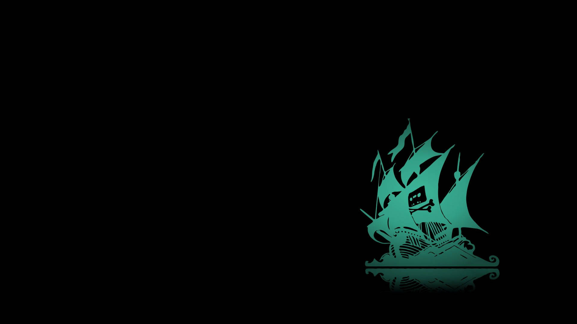 Teal Pirate Ship Wallpaper