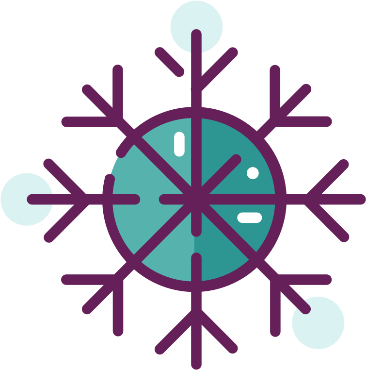 Teal Snowflake Graphic PNG