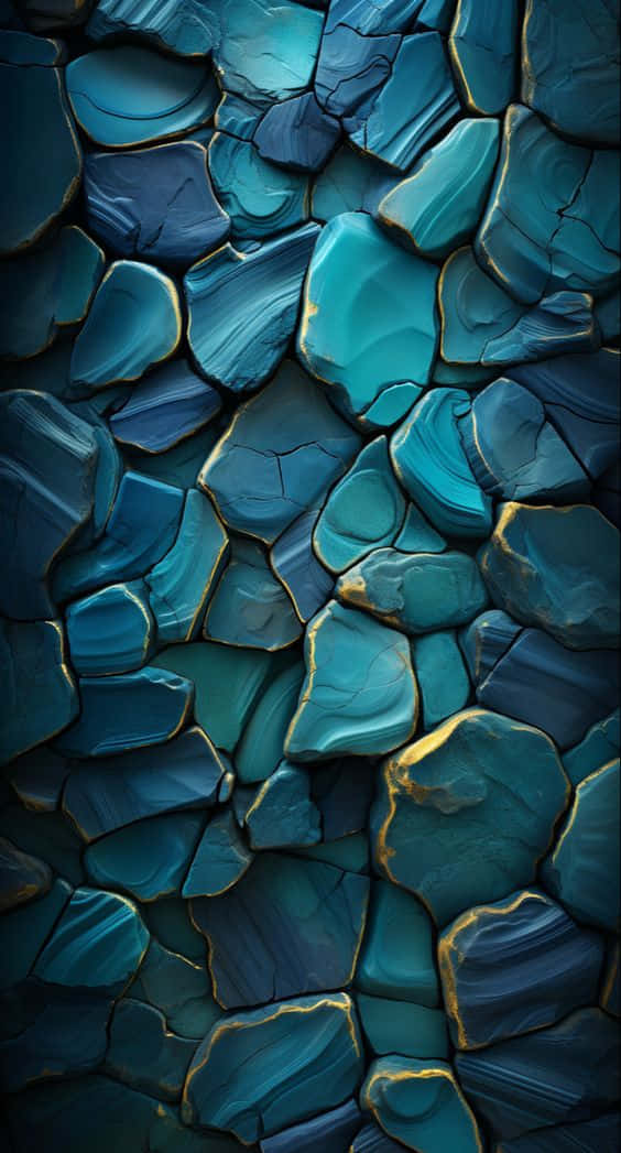 Teal Stone Texture Wallpaper