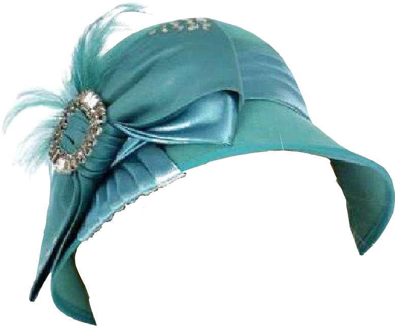 Teal Vintage Hatwith Featherand Jewel PNG