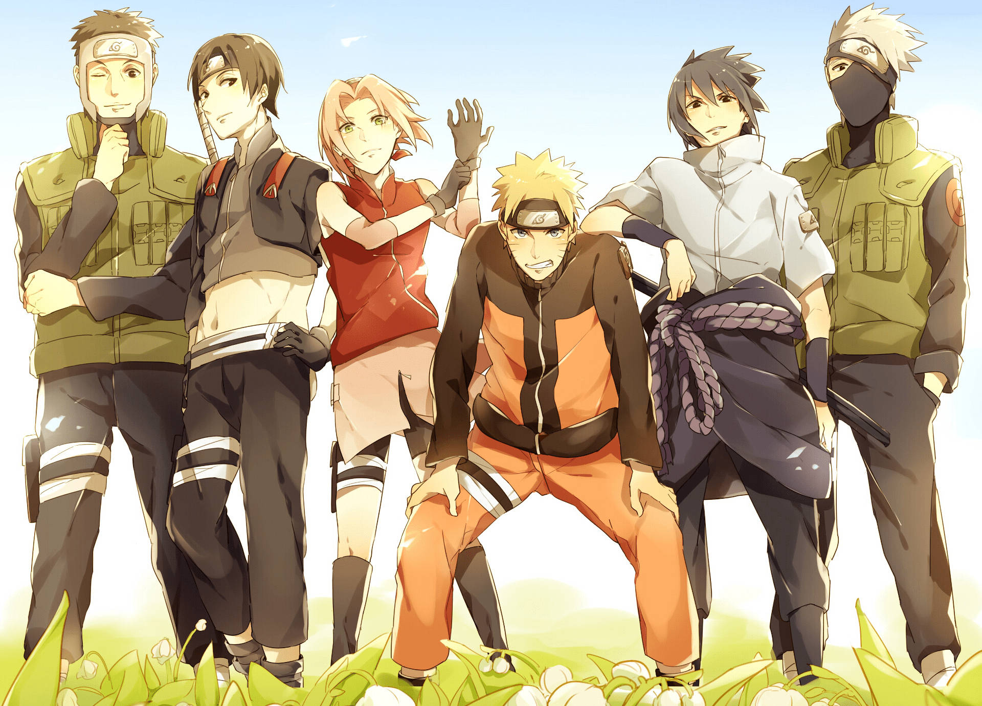 Team 7: United Naruto, Sakura and Sasuke Wallpaper