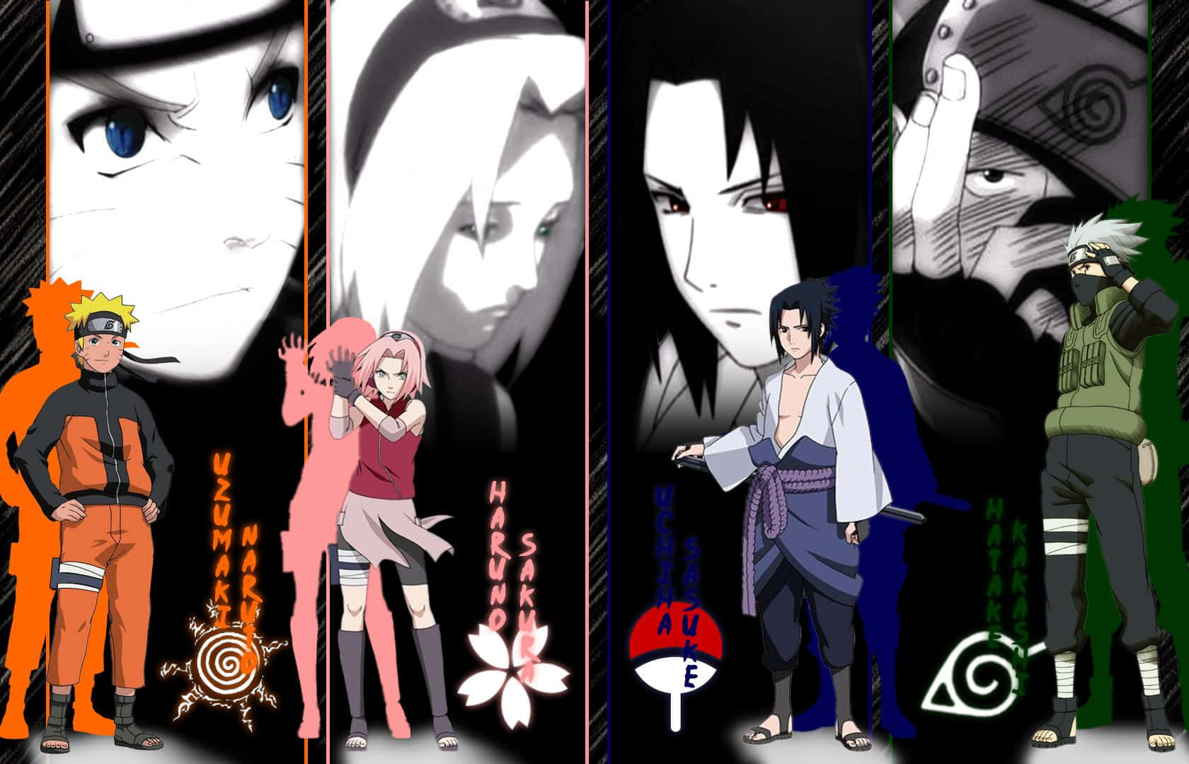 Team 7 Naruto Character Logos Wallpaper