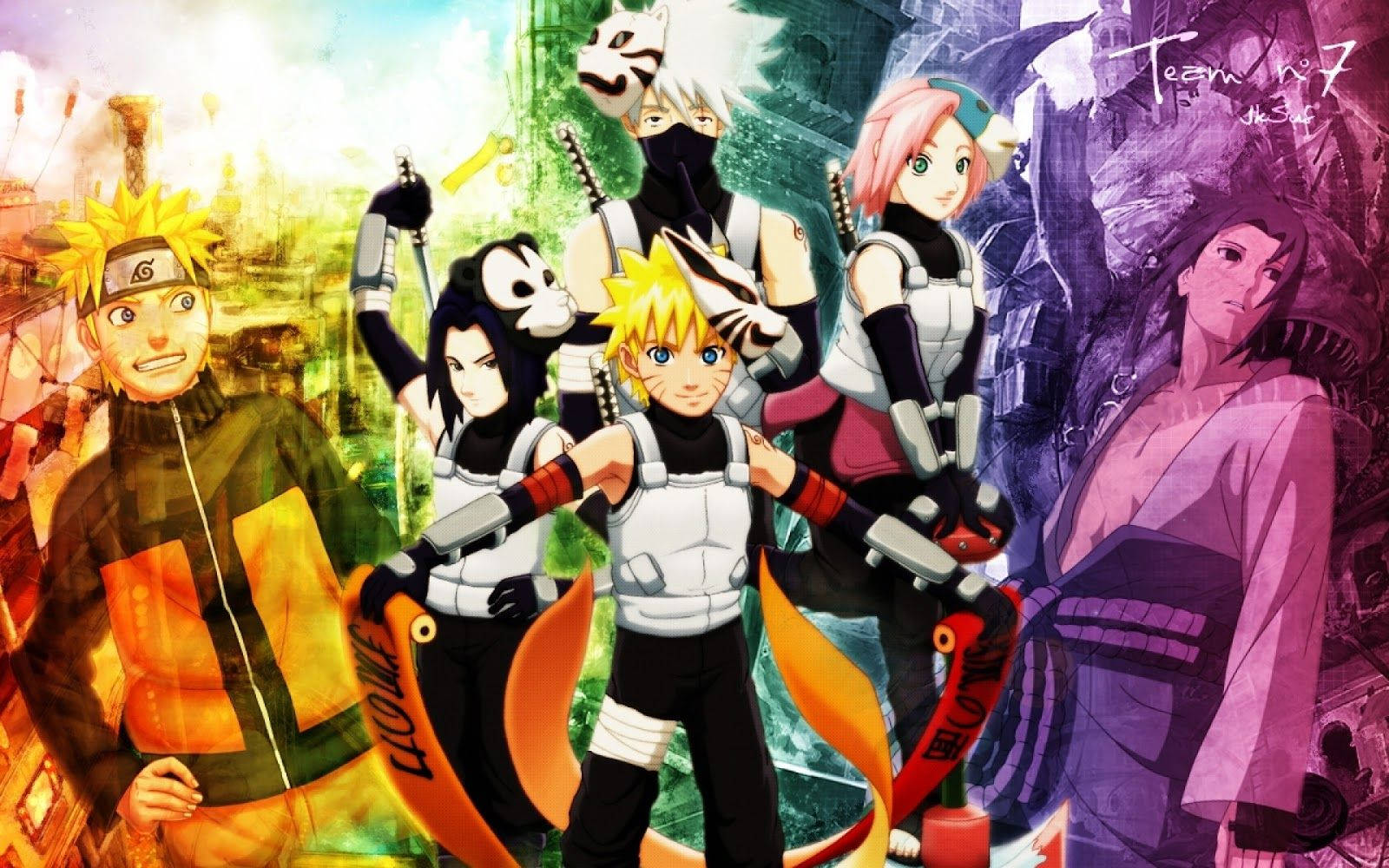 Team 7 Naruto Fanart iPhone Wallpaper