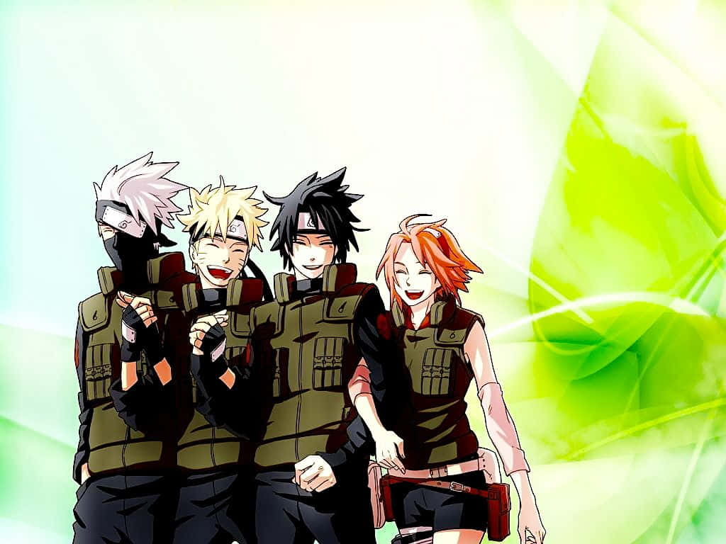 Team 7 Naruto Leaves Background Wallpaper