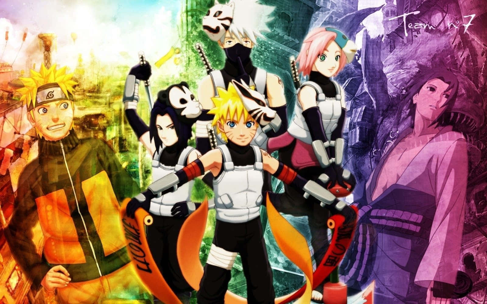 Tuttii Membri Del Team 7 In Naruto Sfondo
