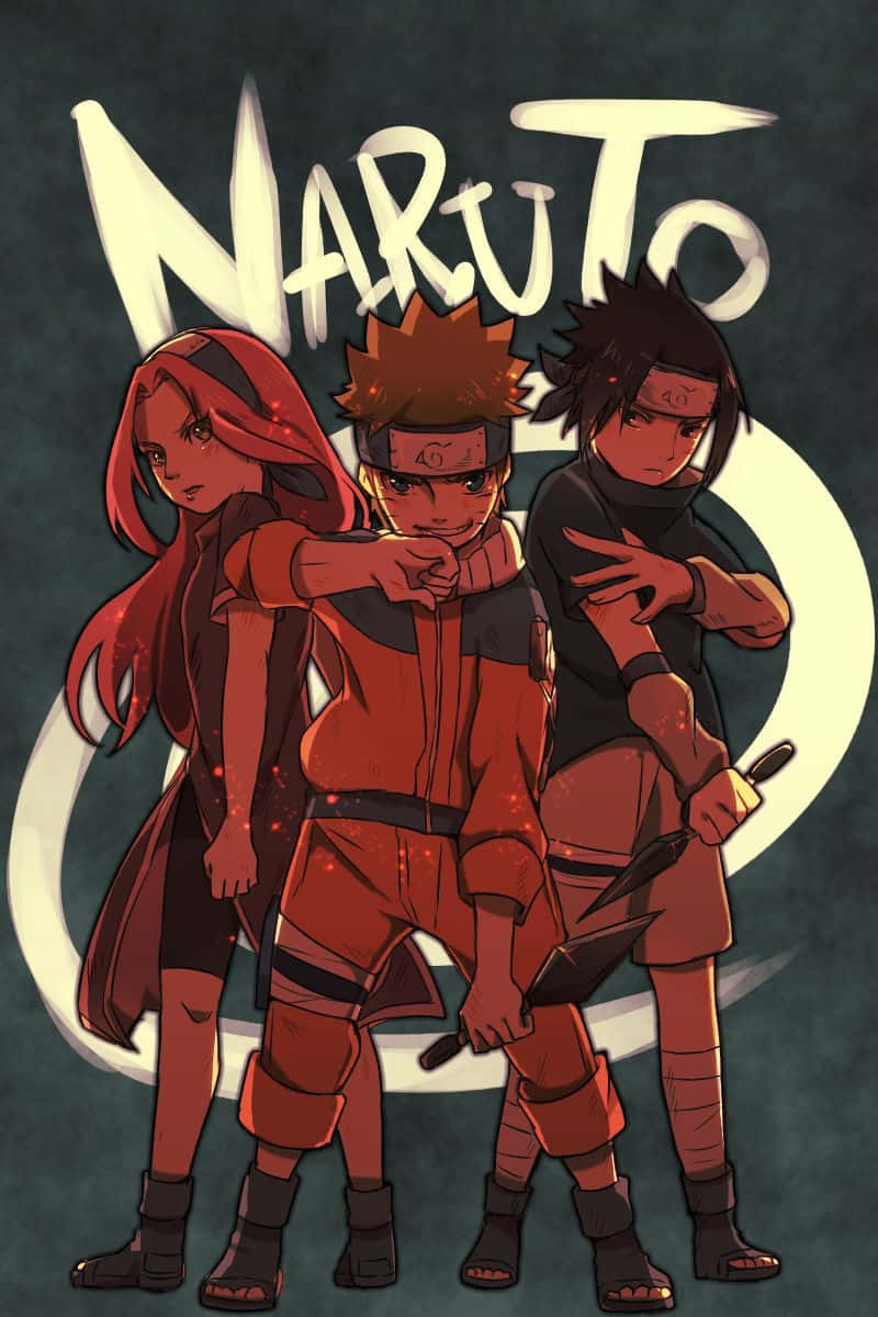 Denikoniska Team 7 - Naruto, Sasuke Och Sakura. Wallpaper