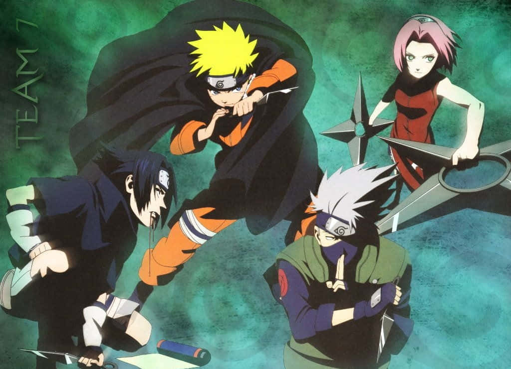 Udnyt kraften fra Team 7 Naruto Wallpaper