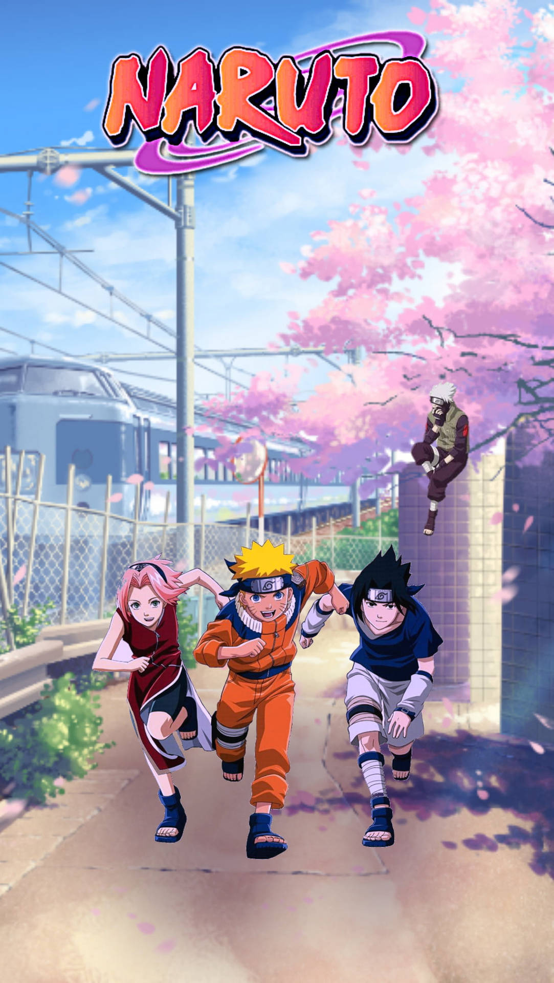Team 7 Naruto Running Iphone Wallpaper