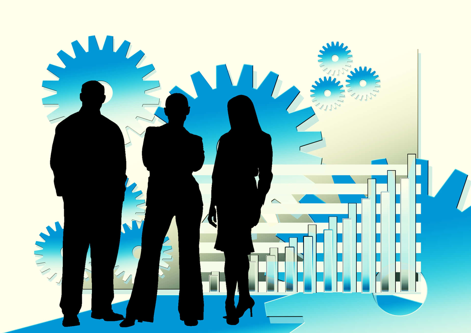 Silhouettes Of Business People