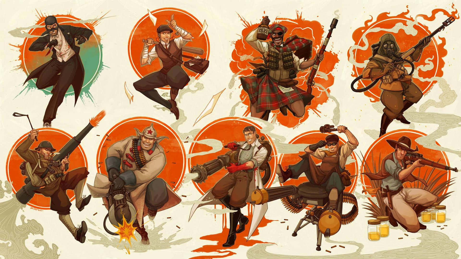 A Group Of Characters In Different Poses