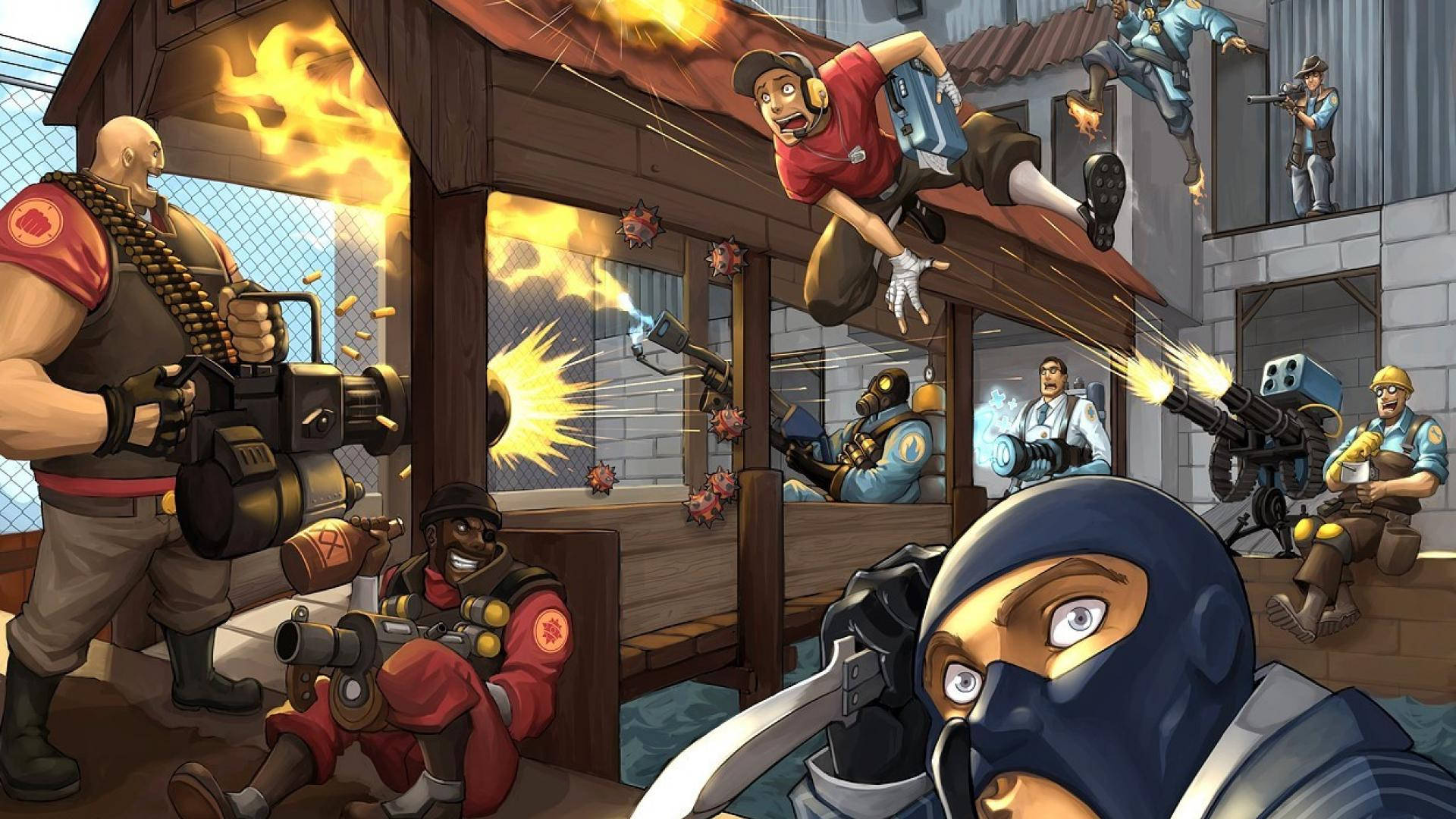 Team Fortress 2 Battle Artwork Wallpaper